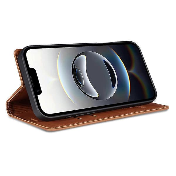 Til iPhone 16e Wallet Case Magnetisk Lukning Læder Telefon Cover Multicolor Brown