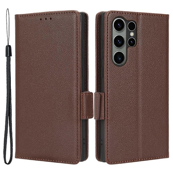 Plånboksfodral för Samsung Galaxy S23 Ultra Mobiltelefon, Ställ, PU-läder, Dubbelt Magnetlås Multicolor Style F