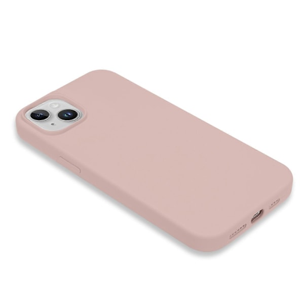 För iPhone 14 Plus Silkeslen Mjuk Touch Flytande Silikon Skal Fiberfoder Fallskydd Mobilskal Multicolor Style E