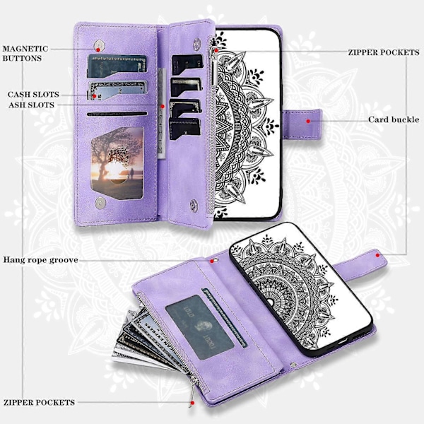 Til Samsung Galaxy A05s 4G Etui Telefon Cover Wallet PU Læder Stand Shell med Rem Multicolor Style F