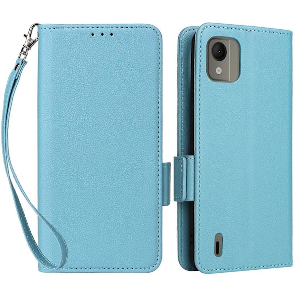Reptåligt Telefonfodral för Nokia C110 Litchi Textur PU Läder Plånboksfodral med Ställ Multicolor Style F