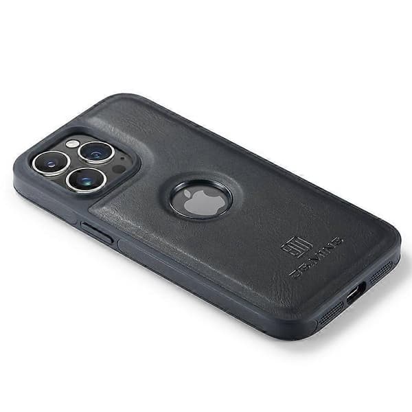 Til iPhone 15 Plus Cover Logo View Bagside PU Læder+PC+TPU Cover Multicolor Style E
