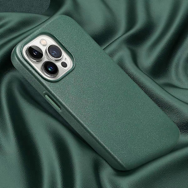 Anti-ridse Telefoncover til iPhone 15 Plus PU+PC Beskyttelsesetui Kompatibelt med MagSafe Oplader Multicolor Style C