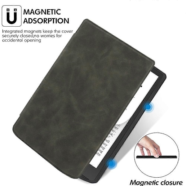 Etui til PocketBook InkPad Color 2/3 PB743 - Skin-Touch PU Læder E-Reader Cover med Auto Væk/Sov Multicolor Coffee