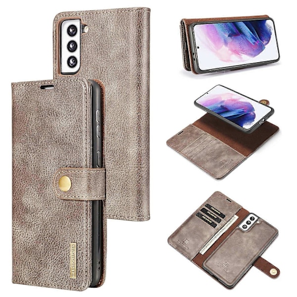 For Samsung Galaxy S21+ 5G Avtakbart 2-i-1 PC-skall Anti-ripe Splittet Lærveske Multicolor Style C