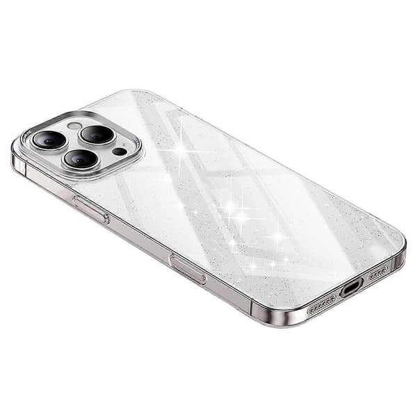 Skal för iPhone 16 Pro Max PC+Glitter Glass Skyddande Mobilskal Multicolor Style A