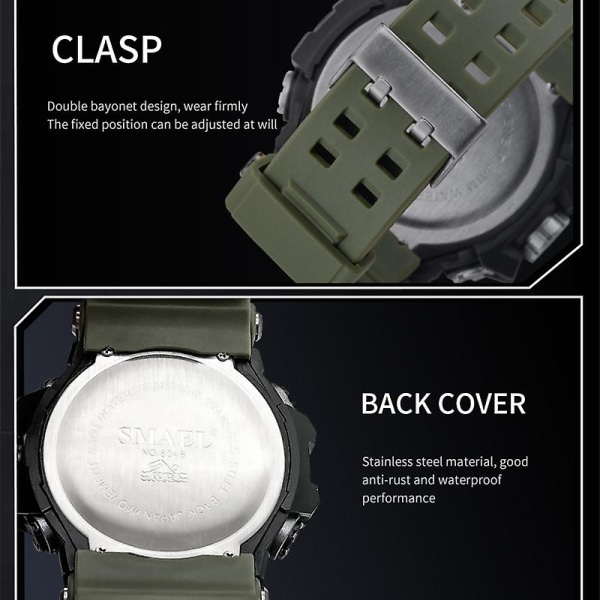 Sma 8082 Multifunktionell Timing Watch Vit Blå Pulver Gold