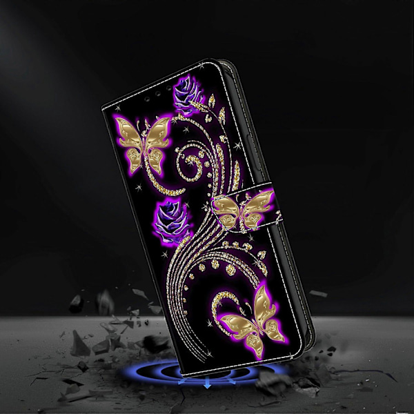 Honor Magic7 Pro 5G -kotelo, 3D-kuvioitu PU-nahkainen lompakkokotelo jalustalla Multicolor Style M