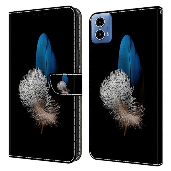 Læder Stand Cover med 3D-mønster og pung til Motorola Moto G24 Power Multicolor Style J