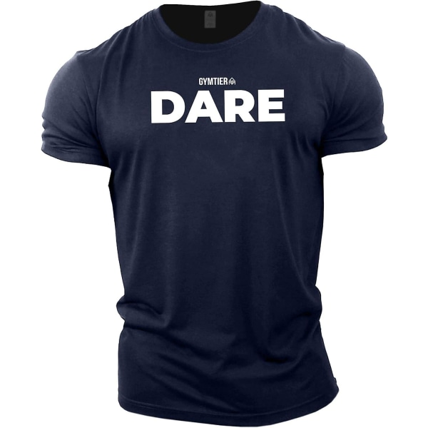 Gymtier Dare - Bodybuilding T-shirt | Gym T-shirt för män Träningskläder Navy XL