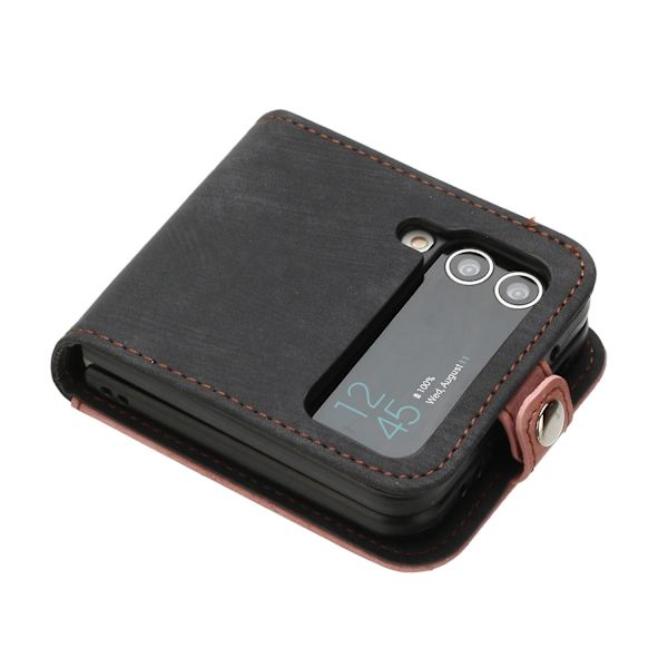 För Samsung Galaxy Z Flip3 5g Pu-läder+pc- case Korthållare Vikbart cover Pink