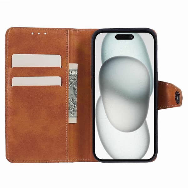 För iPhone 15 Pro Max Fodral Splitsad PU Läder Plånbok Telefon Flipskydd