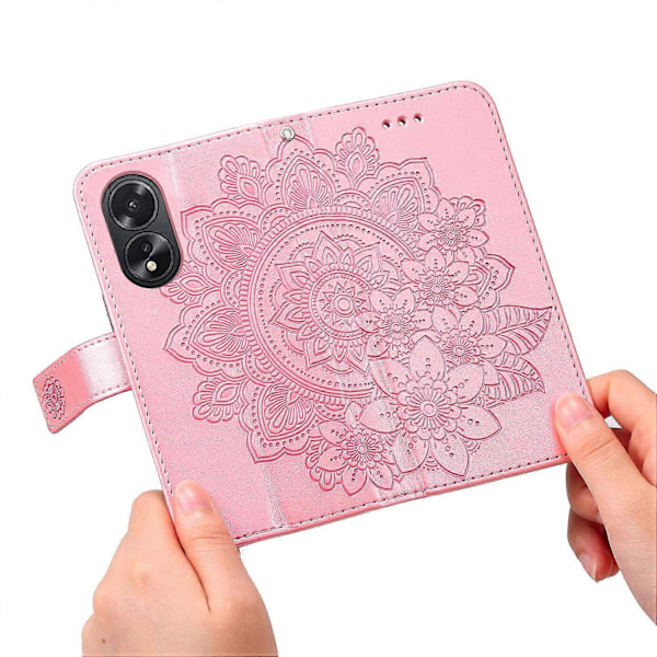 Til Oppo A38 4G Etui Slankt Anti-drop Pung Stativ PU Læder Cover Multicolor Style E