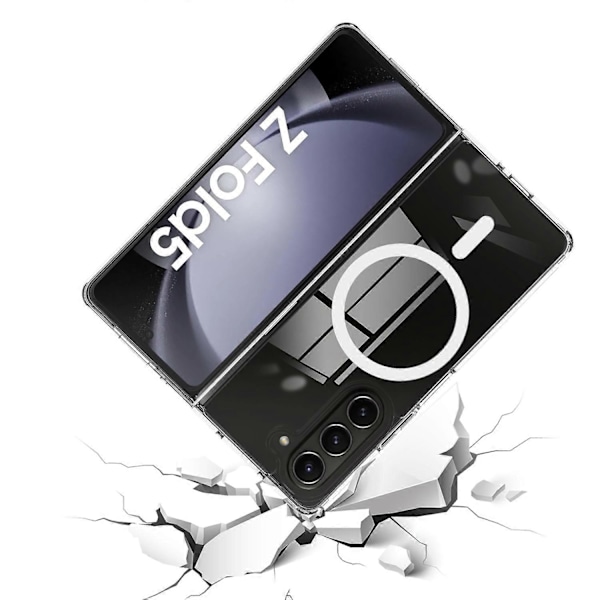 Magnetiskt skal för Samsung Galaxy Z Fold5 5G Kompatibelt med MagSafe Akryl+TPU Transparent Mobilskal