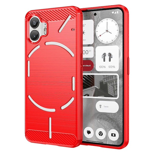 Borstat Skal för Nothing Phone (2) Kolfibertextur TPU Baksida Multicolor Style C