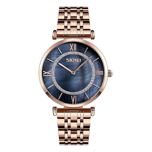 Skmei 9198 Quartz Ur til Par Rose Gold Black Men