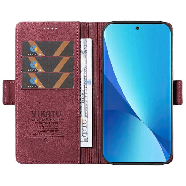 YIKATU YK-005 Xiaomi 12 Lite 5G -puhelimelle ihonmyötäinen PU-nahkainen suojakotelo jalustalla ja lompakolla Multicolor Style F