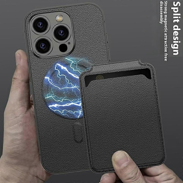 GKK iPhone 16 Pro -kotelo, yhteensopiva MagSafe PU+PC -puhelinkuoren kanssa, korttipidike ja jalusta Multicolor Style E