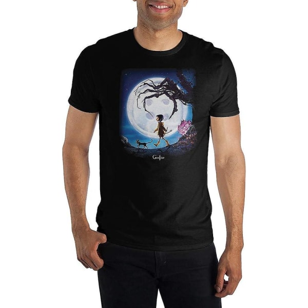 Bioworld Coraline Animerad Film Män Svart Kortärmad Grafisk T-shirt L