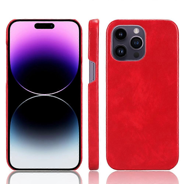 För iPhone 15 Pro Mobilskal PU Läderbelagd TPU Litchi Textur Skydd Multicolor Style E