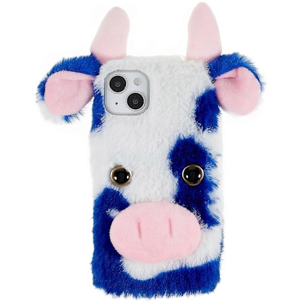 iPhone 15 Plus TPU-kotelo, pörröinen maitolehmän korva -pehmoinen puhelinkuori Multicolor Style A