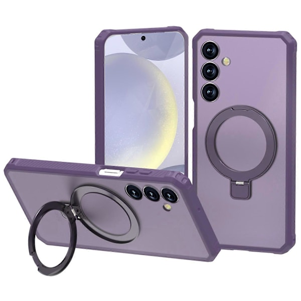 Skal för Samsung Galaxy S24 FE Kompatibelt med MagSafe Ställ TPU+PC Anti-dropp Telefonskydd Multicolor Dark Purple