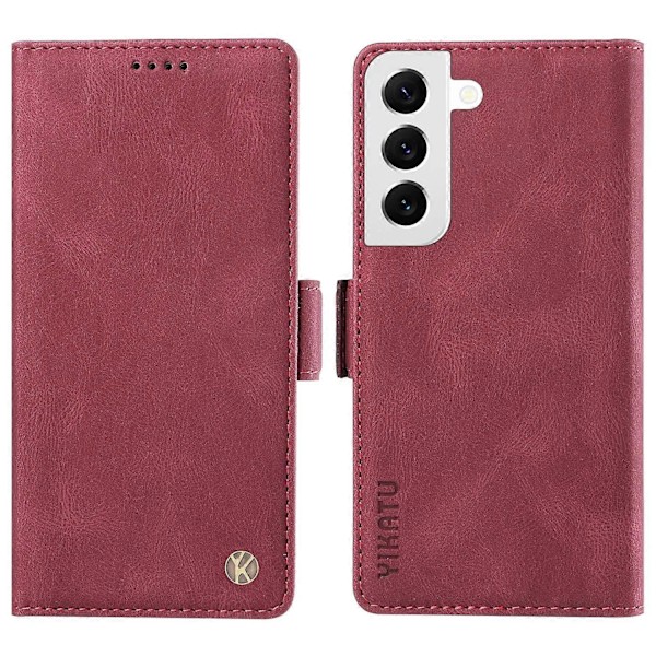 YIKATU YK-005 Til Samsung Galaxy S21 FE 5G Stand Wallet Case Hud-berørings Læder Telefon Cover Multicolor Style F