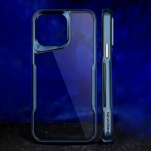 NEWZONE Deksel til iPhone 15 Pro Max, matt, fallsikkert TPU+akrylskall Multicolor Titanium Blue