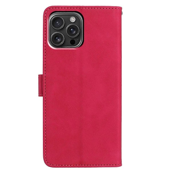 iPhone 16 Pro Max -kotelo, perhoskukka-kuvioitu PU-nahkainen lompakkokotelo jalustalla Multicolor Rose