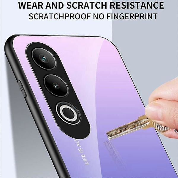 Til OnePlus Nord CE4 5G Etui Hærdet Glas Gradient Farve Telefon Cover Multicolor Style J