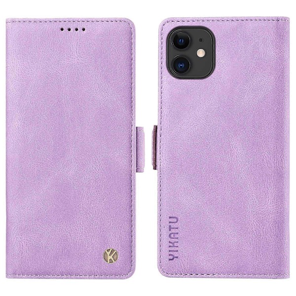 YIKATU YK-005 PU Læder Flip Cover til iPhone 11, Wallet Stand Hud-berørings Telefon Cover Multicolor Style B