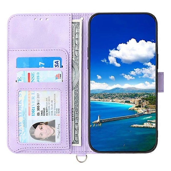 För Samsung Galaxy A15 4G Fodral Hud-känsla Läder Telefonskal med Handrem+Axelrem Multicolor Style A