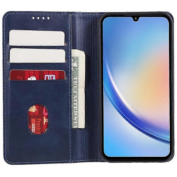 För Samsung Galaxy A15 5G Fodral Kalvtextur Ställ Plånbok PU Läder Telefonskal Multicolor Style E