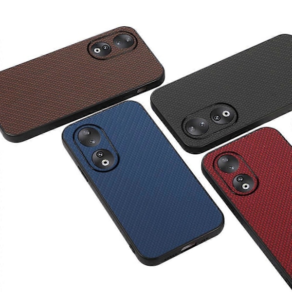 För Honor 90 Kolfibertextur PU Läderbelagd TPU Fodral Anti-fall Telefonskal