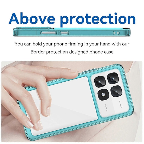 Xiaomi Redmi K70 Ultra Iskunkestävä Suojakotelo TPU + Akryyli Läpinäkyvä Puhelinkuori - Musta Multicolor Transparent Blue