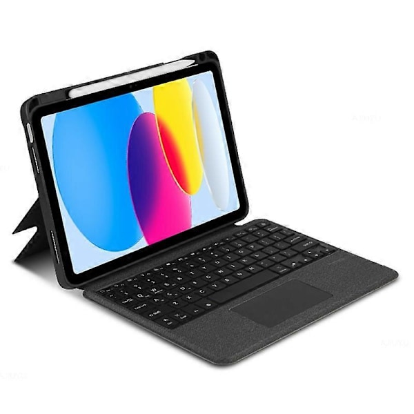 iPad 10.9 (2022) Nahkakotelo + Bluetooth-näppäimistö taustavalolla ja kosketuslevyllä