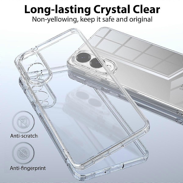 För Samsung Galaxy S25 Edge Transparent Mobilskal TPU+Akryl Stöttåligt Telefonskydd