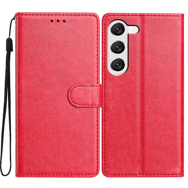 För Samsung Galaxy S23+ Läder Telefonfodral Plånbok Ställ Skydd med Praktisk Rem - Grön Multicolor Rose