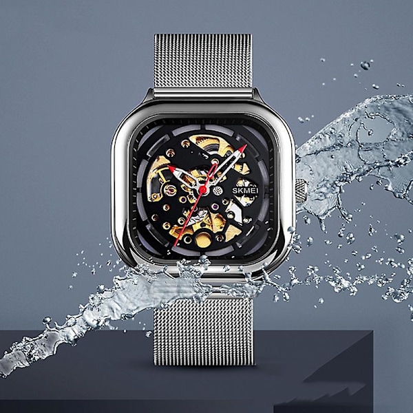 Skmei 9184 Herre Firkantet Tourbillon Automatisk Mekanisk Ur Guld Not Specified