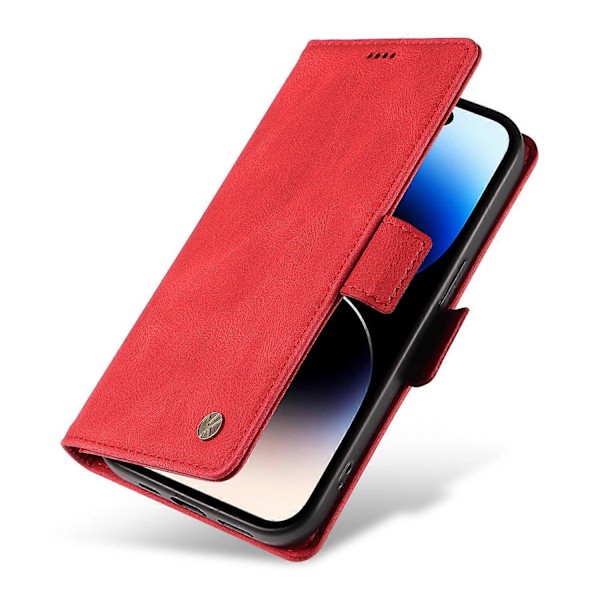 YIKATU YK-005 för iPhone 14 Pro Folio Flip Fodral PU Läder Hud-känsla Ställ Plånbok Mobilskal Multicolor Style H