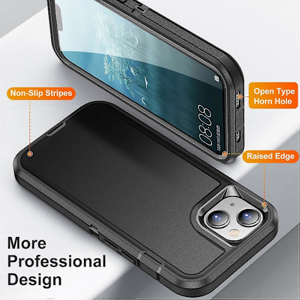 Til iPhone 13/14 Telefon Cover TPU+PC Stødsikker Beskyttelses Cover med Indvendigt EVA Papir Multicolor Style A