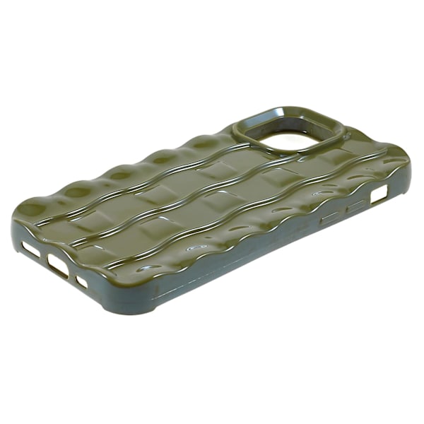 IPhone 12 Pro Max TPU-puhelinkotelo 3D-raitakuviolla, naarmuuntumaton suojus Avocado Green