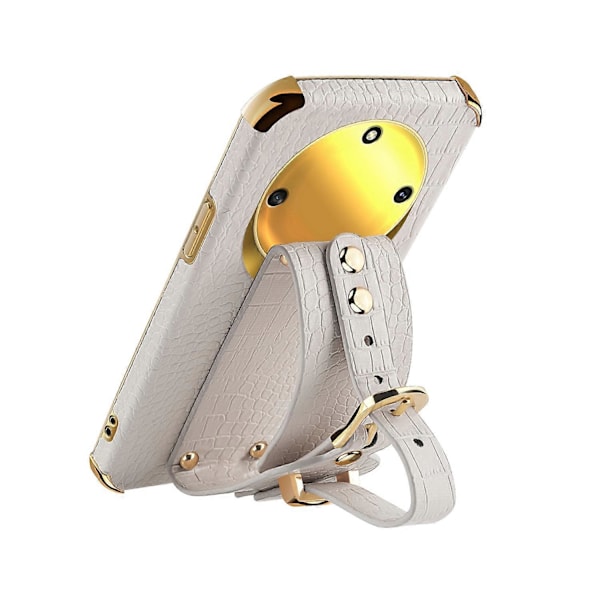 Håndledsrem Støtteben Telefon Cover til Honor X40 5G, Elektropletteret PU Læderbelagt TPU Cover Multicolor Style A