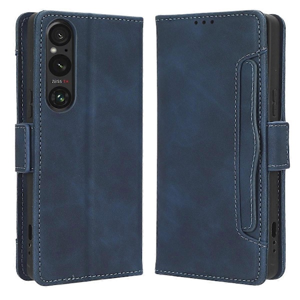 Wallet Case til Sony Xperia 1 V PU Læder Multiple Kort Slots Stand Telefon Cover Multicolor Style C