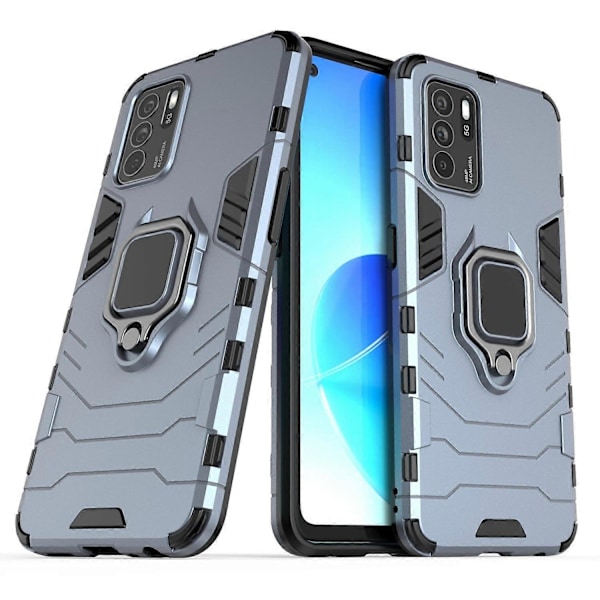 Ring Stöd Shockproof Dubbla Lager Hårt PC Mjukt TPU Skyddsfodral för OPPO Reno6 Z