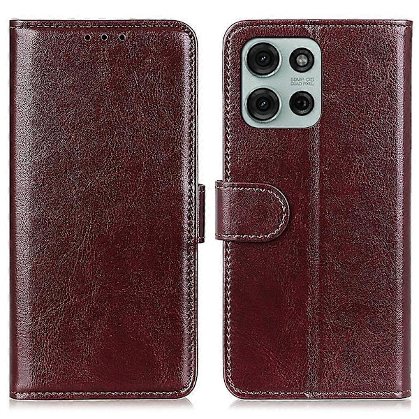 Motorola Moto G75 5G -kotelo Crazy Horse -kuvio PU-nahkainen puhelinjalustakotelo Multicolor Style D