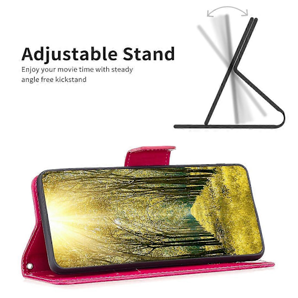 Til Nokia G42/G310 Sommerfugl Præget Telefon Cover Læder Stand Wallet Cover med Rem Multicolor Style E