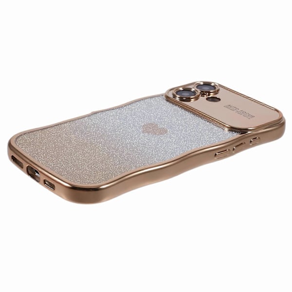 Til iPhone 16 Cover Kærlighedshjerte Gradient Glitter TPU Telefon Cover Elektroplettering Krøllet Ramme Multicolor Style D