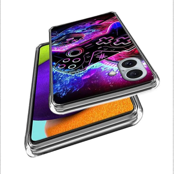 Til iPhone 16 Plus Cover IMD Mønster Printet Stødsikkert TPU Telefon Cover Multicolor Game Controller