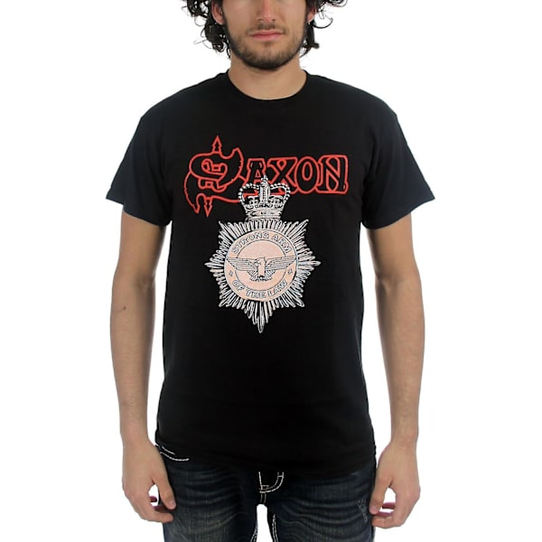 Saxon - Miesten Strong Arm Of The Law T-paita mustana Black XXL